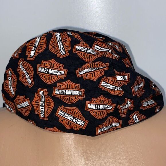 Harley-Davidson Men's Multicolor Tie Back Logo Skull Durag Cap Hat Adjustable - Picture 2 of 6